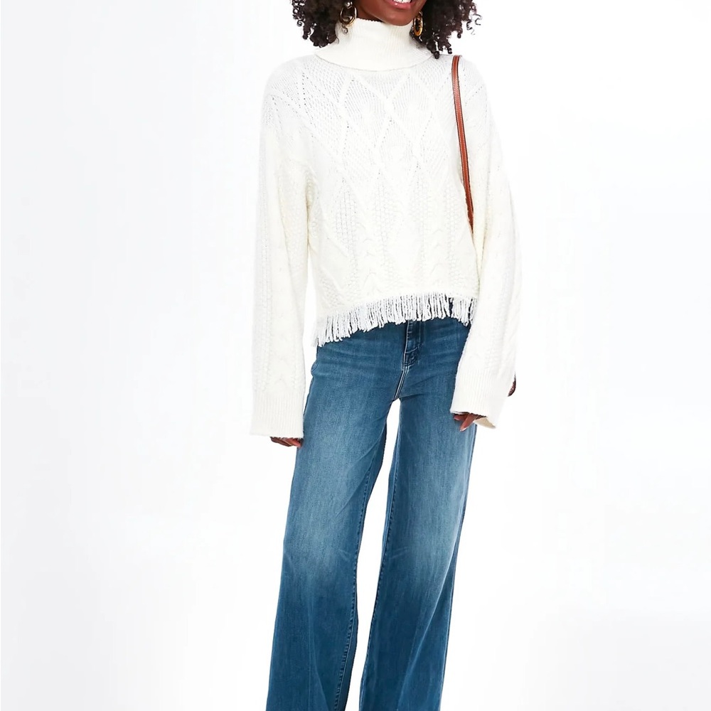Tuckernuck Moon River Cream Cable Turtleneck